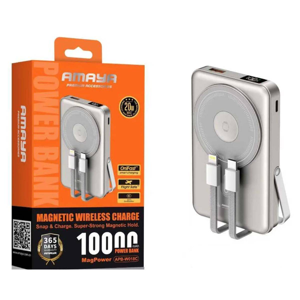 Amaya APB-W018C Magnetic Power Bank 10000mAh &amp; 20W Fast Charge
