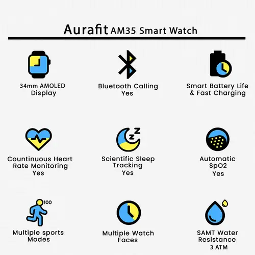 Aurafit Am35 Smart Watch image 3