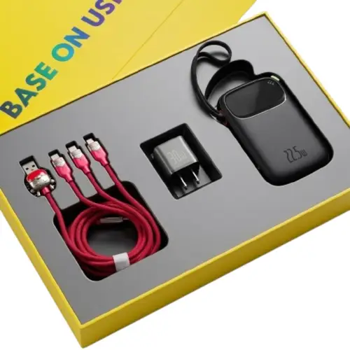 Baseus 3 In 1 Fast Charging Gift Set Power Bank Adapter And Cable image 4