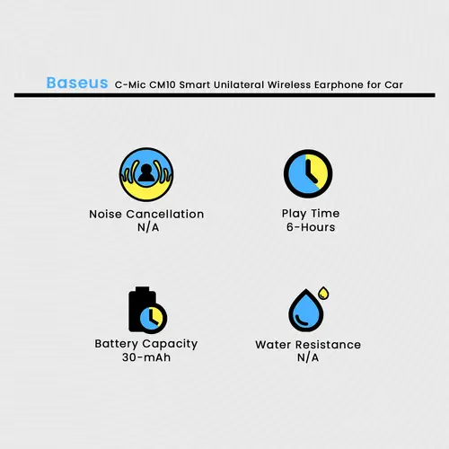 Baseus C Mic Cm10 Smart Unilateral Wireless Earphone For Car image 3
