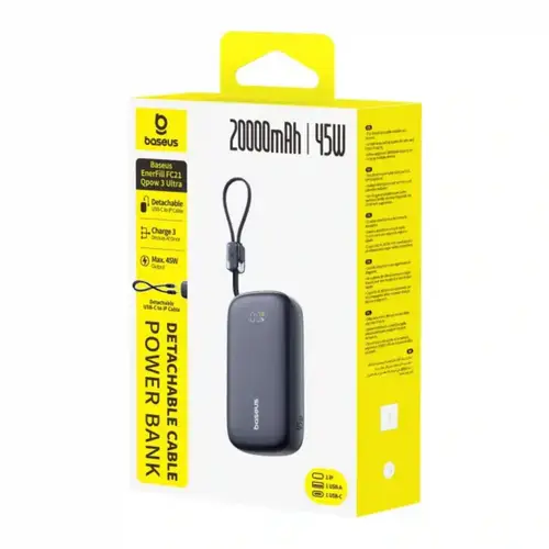 Baseus Enerfill Fc21 Qpow 3 Ultra Detachable Cable Power Bank 20000mah 45w image 4