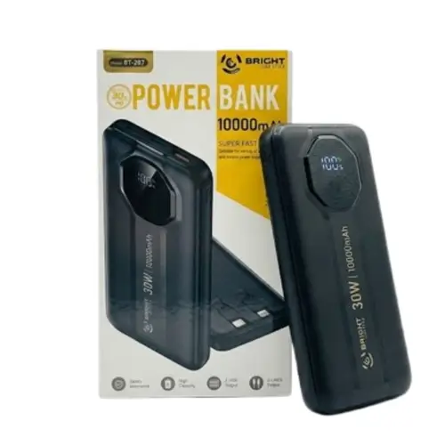 Bt 287 Premium 10000mah 30w Power Bank With Built In Cables Digital Display image 3