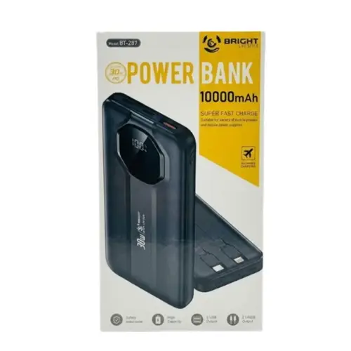 Bt 287 Premium 10000mah 30w Power Bank With Built In Cables Digital Display image 4