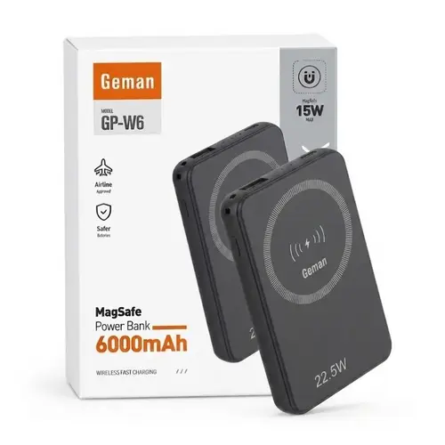 Geman Gp W6 Magsafe Power Bank 6000mah Wireless Fast Charging image 2
