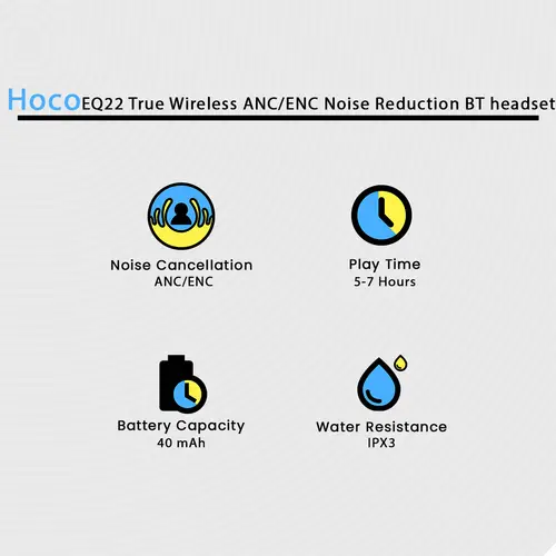 Hoco Eq22 True Wireless Anc Enc Noise Reduction Bt Headset image 3