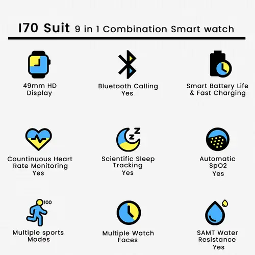 I70 Suit 9 In 1 Combination Smart Watch image 3