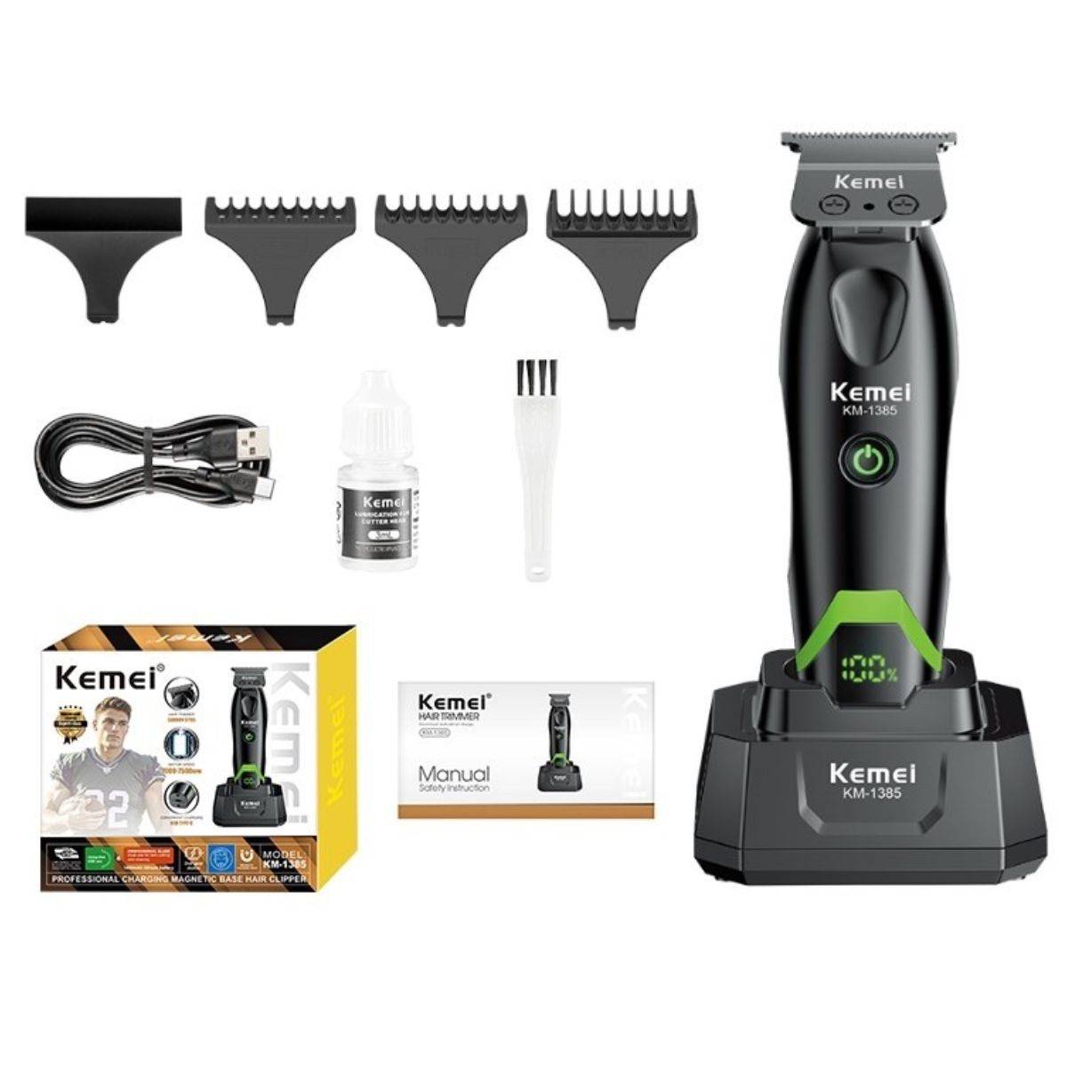 Kemei KM-1385 LED Display Men Hair Trimmer