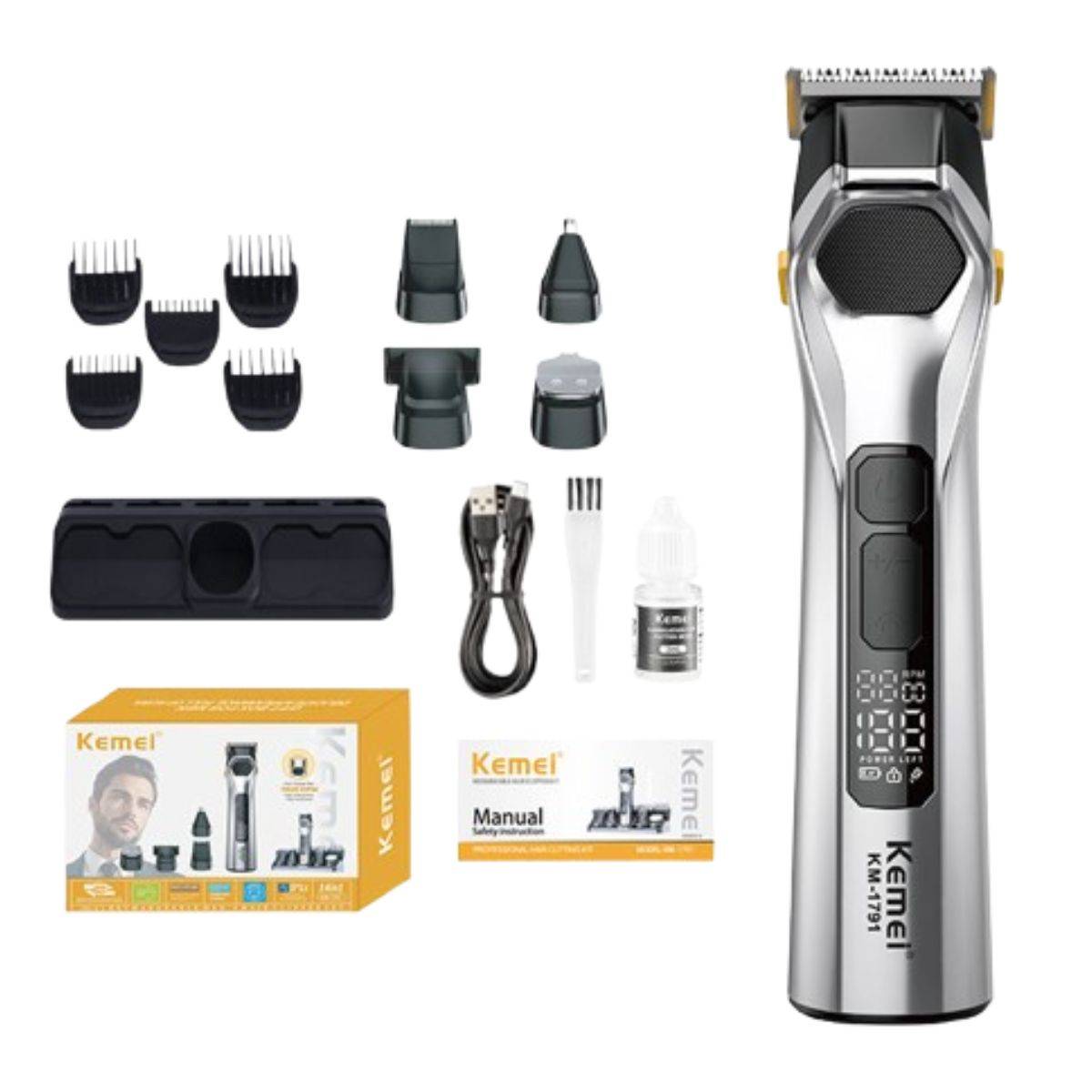 Kemei KM-1791 14-in-1 Super Powerful 7800RPM Multi Grooming Kit