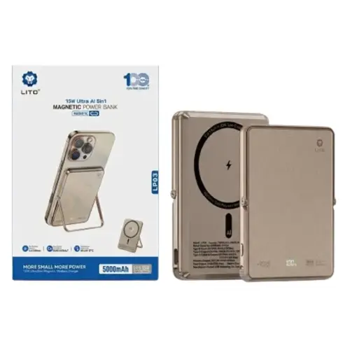 Lito Lp03 5 In 1 Magnetic Wireless Power Bank 5000mah image 4