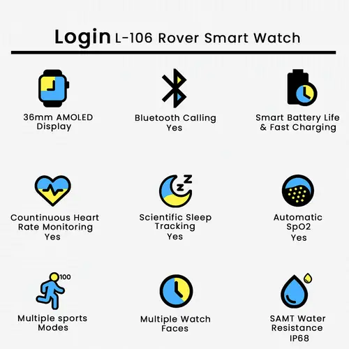 Login L 106 Rover Smart Watch image 3