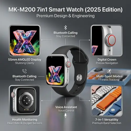 Mk M200 7in1 Smart Watch 2025 Edition image 5