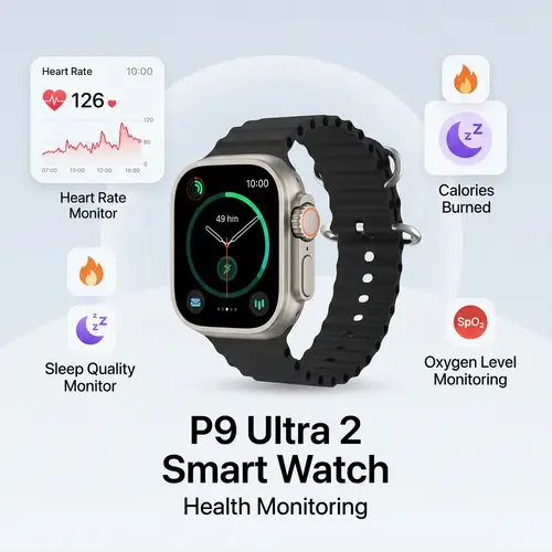 P9 Ultra 2 Smart Watch Combo With Headphones image 5