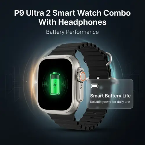 P9 Ultra 2 Smart Watch Combo With Headphones image 6