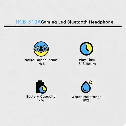 Rgb 510a Gaming Led Bluetooth Headphone image 3
