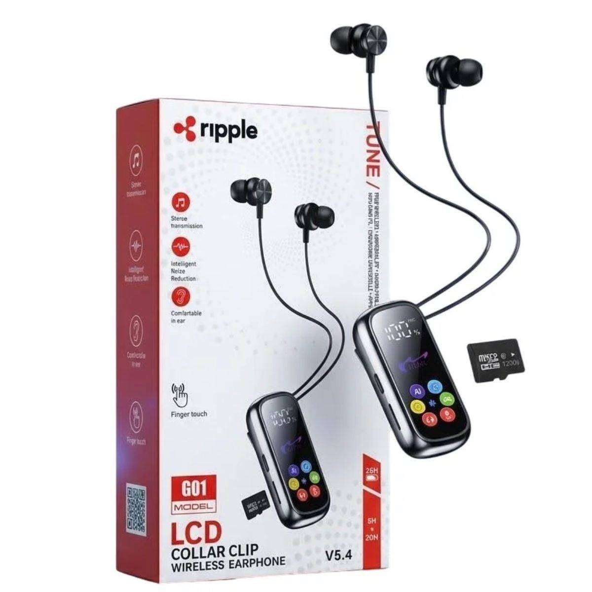 Ripple G01 LCD Collar Clip Wireless Headsets