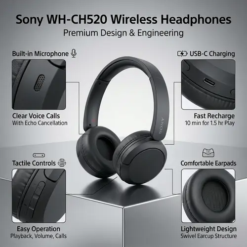 Sony Wh Ch520 Wireless Headphones image 6