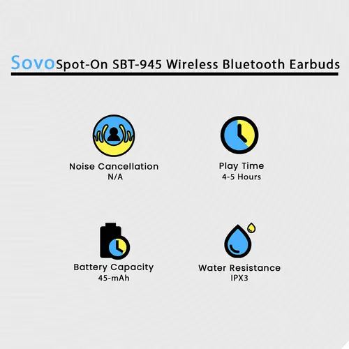 Sovo Spot On Sbt 945 Wireless Bluetooth Earbuds image 3