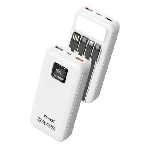Spacex Sp 052 20000mah 22 5w Fast Charging Power Bank With Built In Cables image 3
