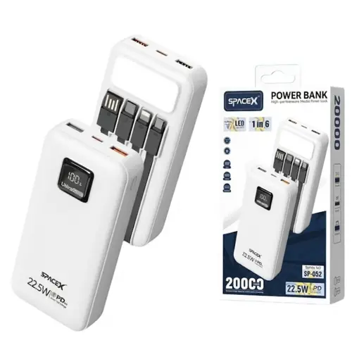 Spacex Sp 052 20000mah 22 5w Fast Charging Power Bank With Built In Cables image 4