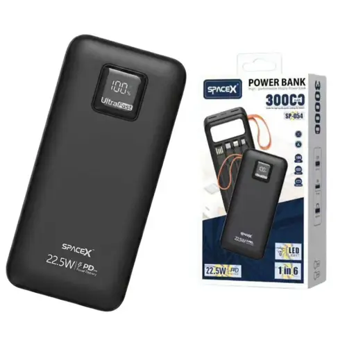 Spacex Sp 054 30000mah 22 5w Fast Charging Power Bank With Built In Cables Led image 4