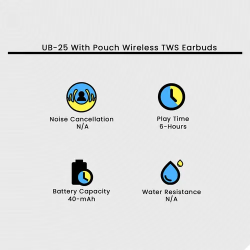Ub 25 With Pouch Wireless Tws Earbuds image 3