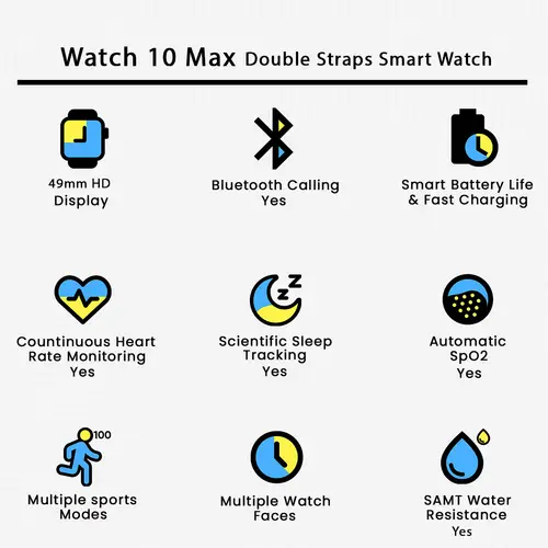 Watch 10 Max Double Straps Smart Watch image 3