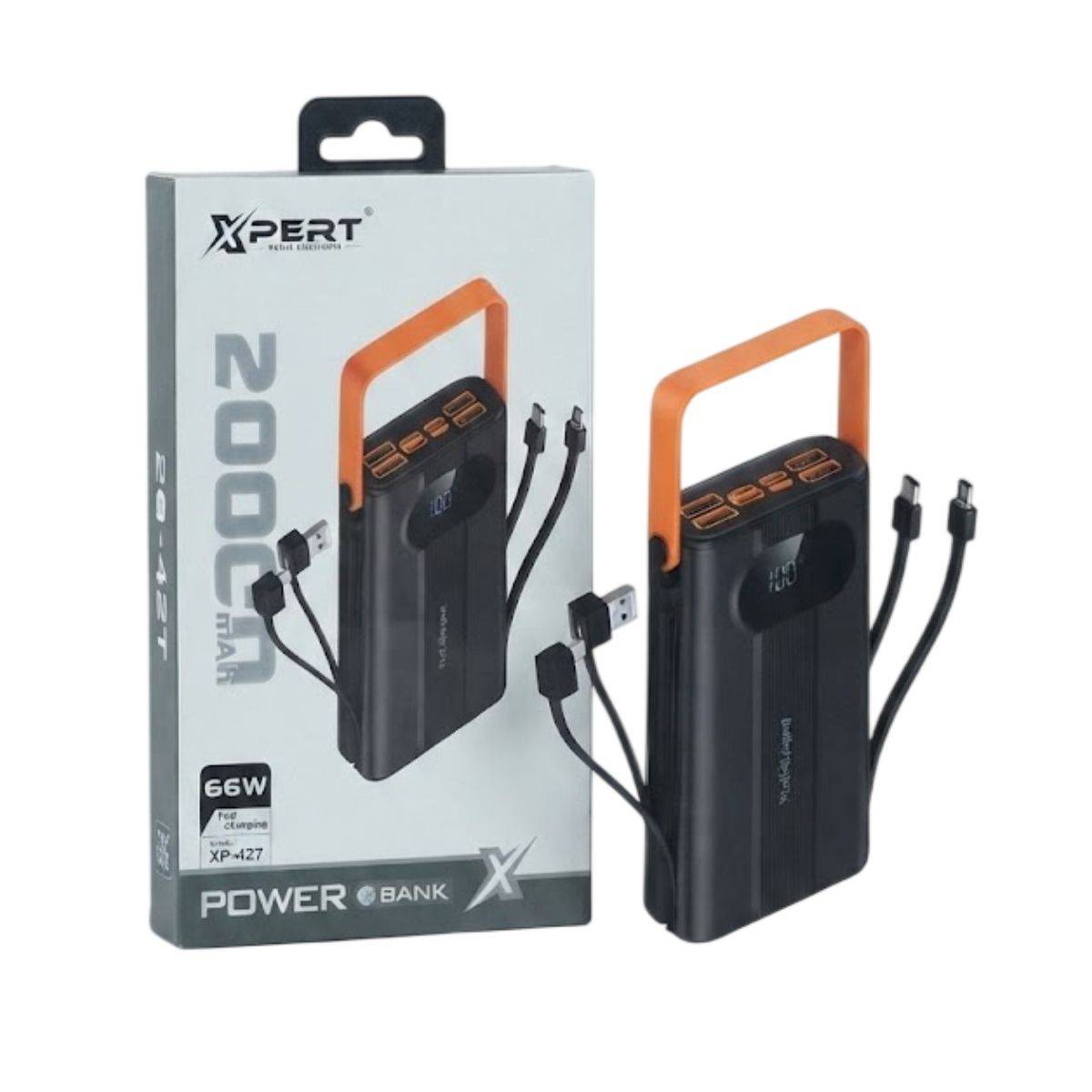 XPERT XP-427 Power Bank 66W Fast Charging with Built-in Cables 20000 mAh